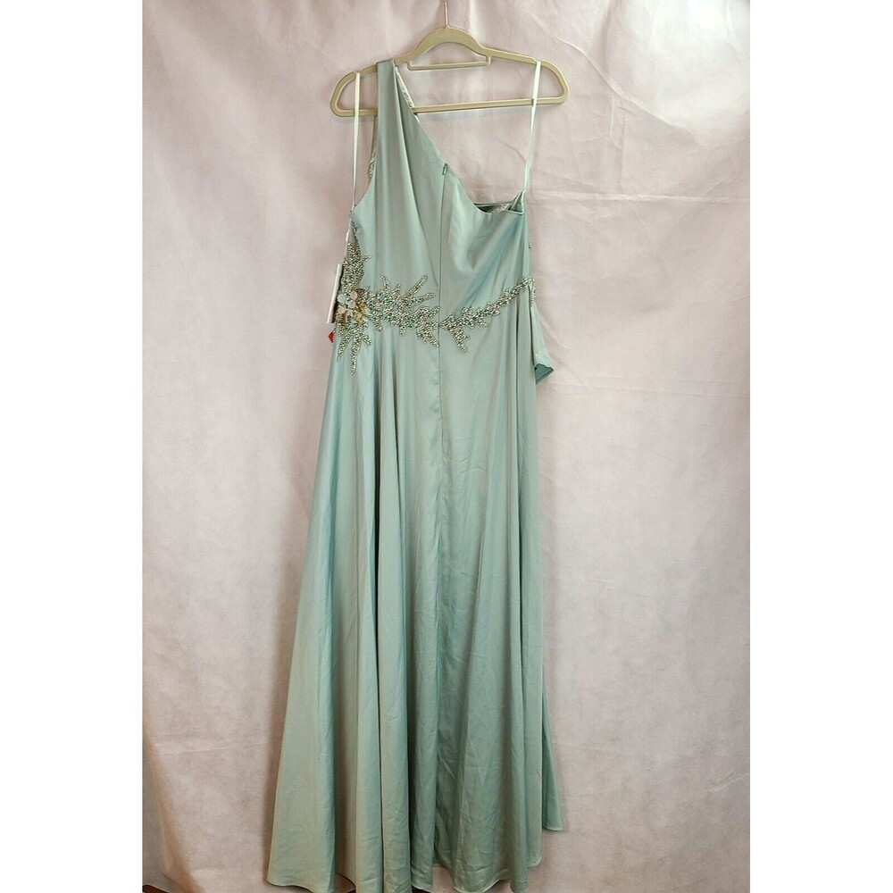 New MAC DUGGAL 11262 Sage Embellished One Shoulder Asymmetrical Gown Wm (16)$598 - Picture 9 of 16